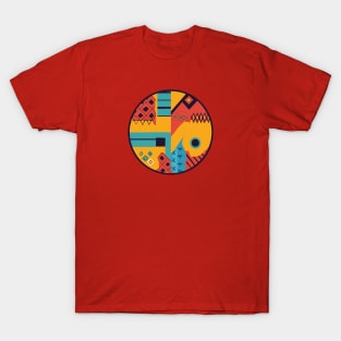 bold and colorful vector t-shirt graphic that features a geometric pattern inspired by African art T-Shirt
